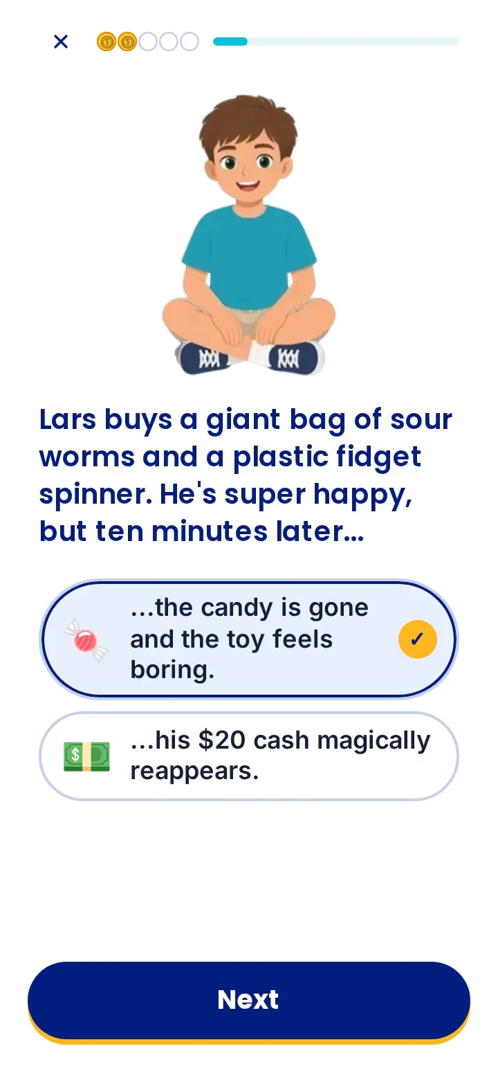 Academy lesson question screen